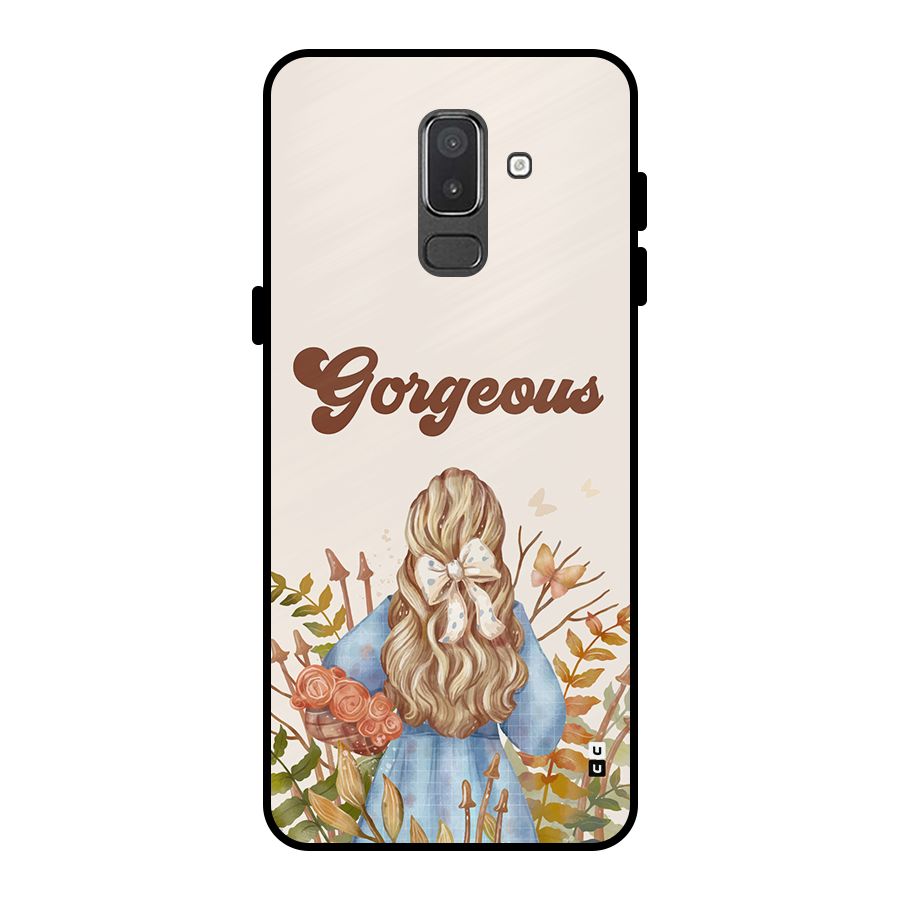 Gorgeous Girl Metal Back Case for Galaxy On8 (2018)