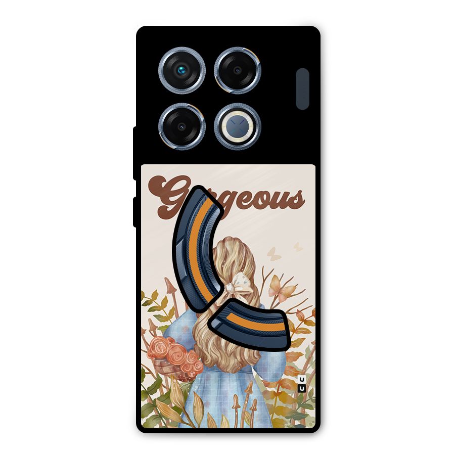 Gorgeous Girl Metal Back Case for Infinix GT 20 Pro