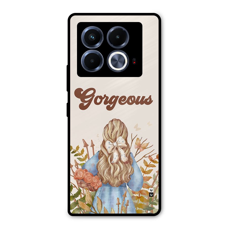 Gorgeous Girl Metal Back Case for Infinix Note 40 5G