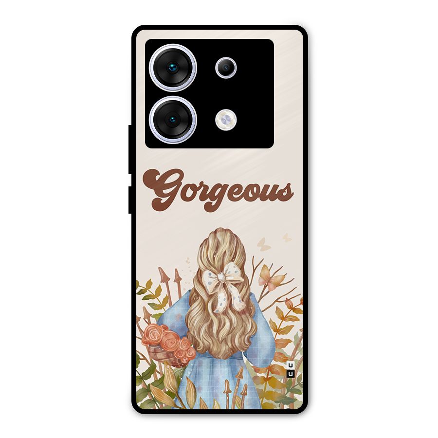 Gorgeous Girl Metal Back Case for Infinix Zero 30 5G