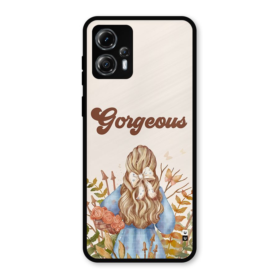 Gorgeous Girl Metal Back Case for Moto G13