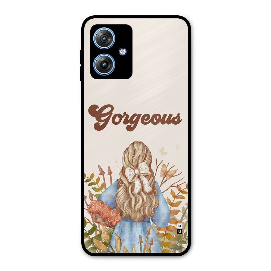 Gorgeous Girl Metal Back Case for Moto G54