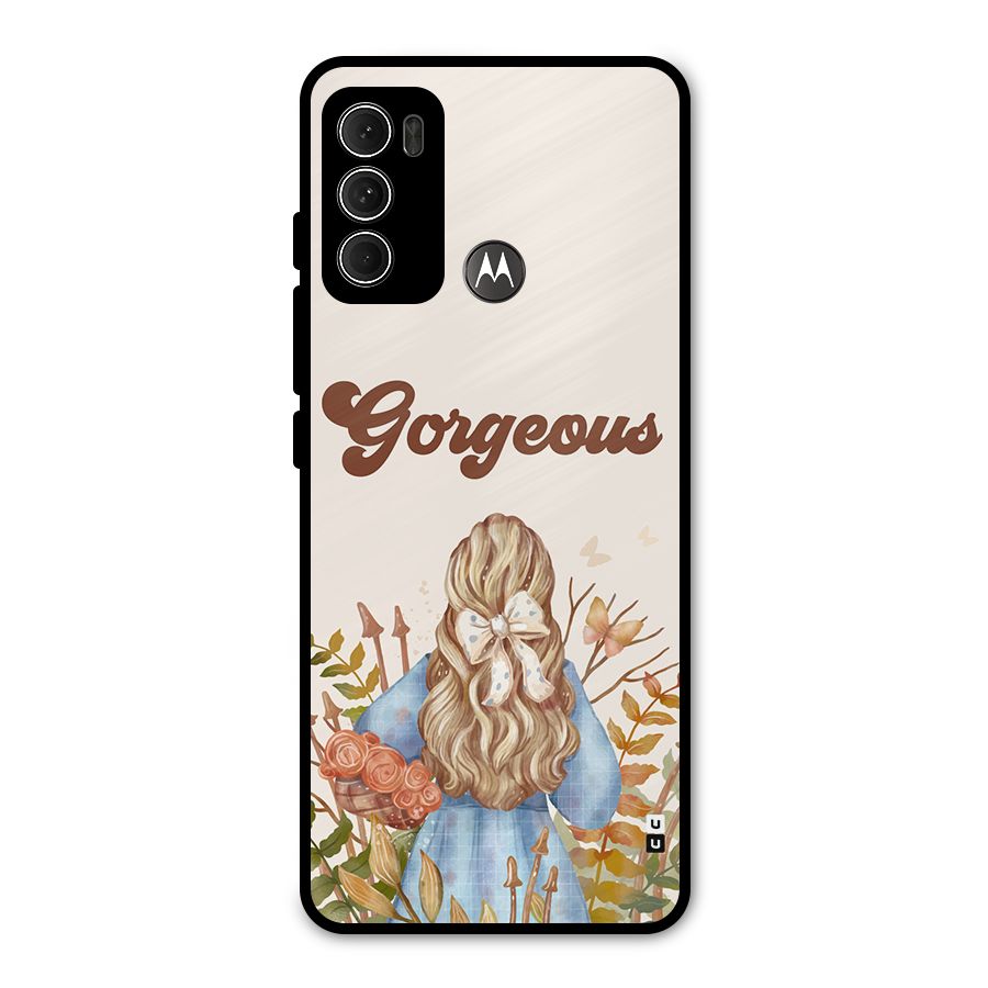 Gorgeous Girl Metal Back Case for Moto G60