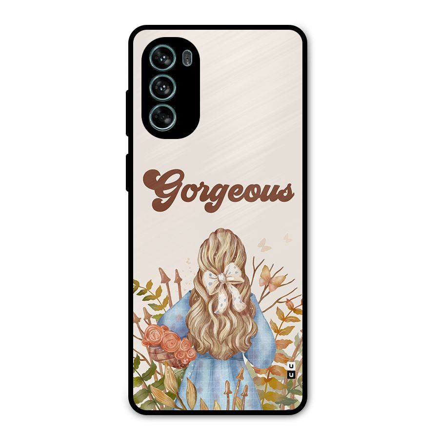 Gorgeous Girl Metal Back Case for Moto G62