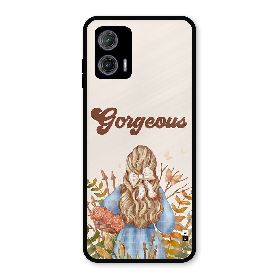 Gorgeous Girl Metal Back Case for Moto G73