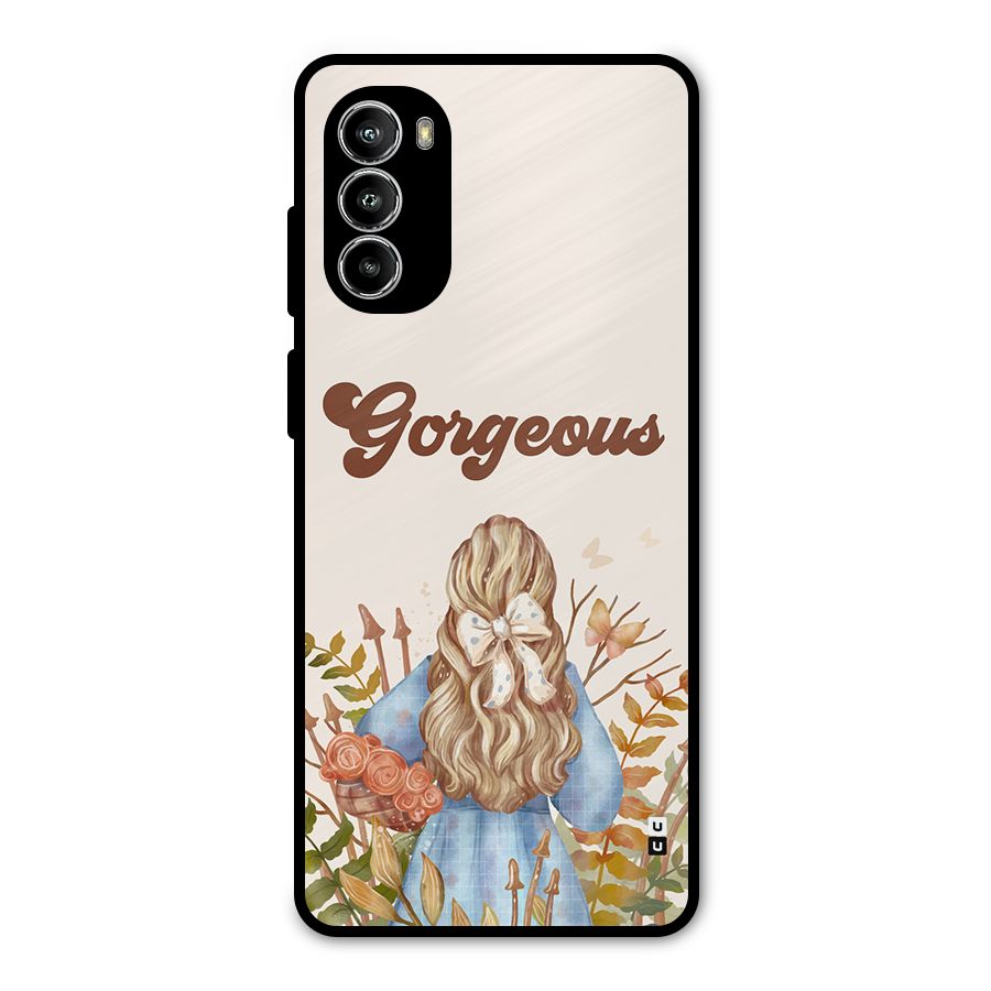 Gorgeous Girl Metal Back Case for Moto G82