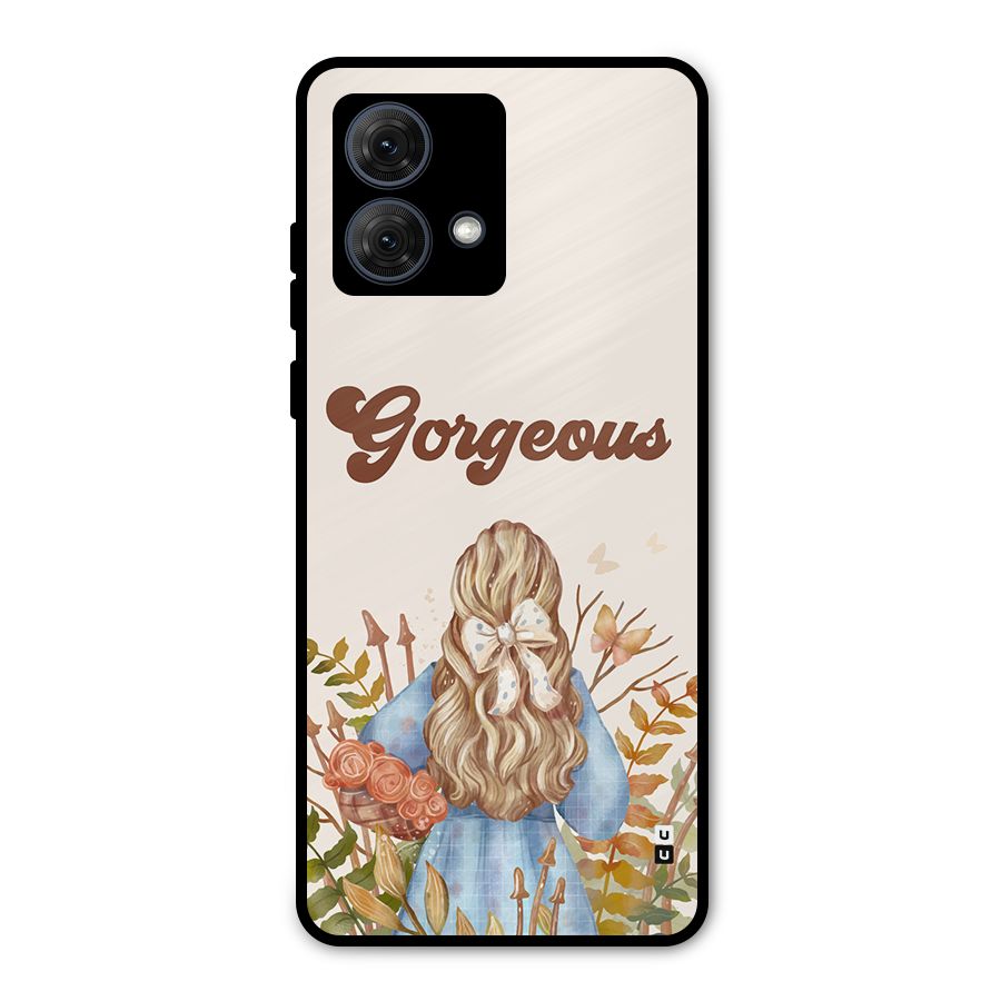 Gorgeous Girl Metal Back Case for Moto G84