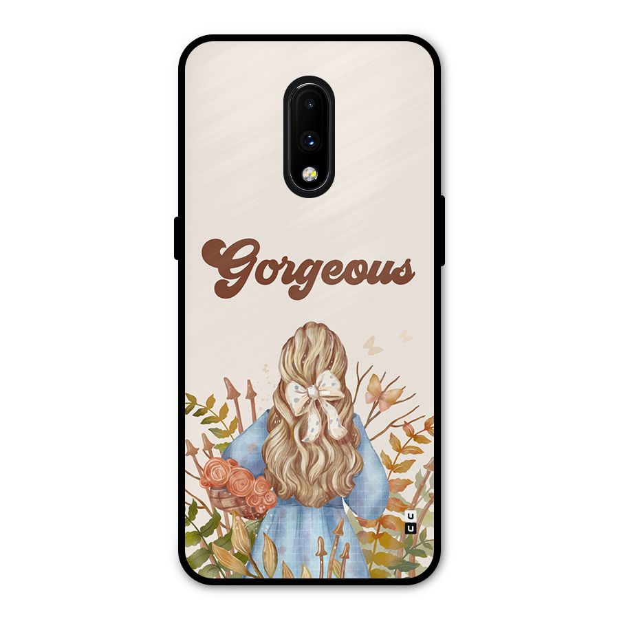 Gorgeous Girl Metal Back Case for OnePlus 7