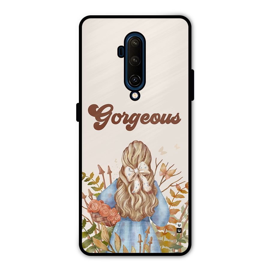 Gorgeous Girl Metal Back Case for OnePlus 7T Pro