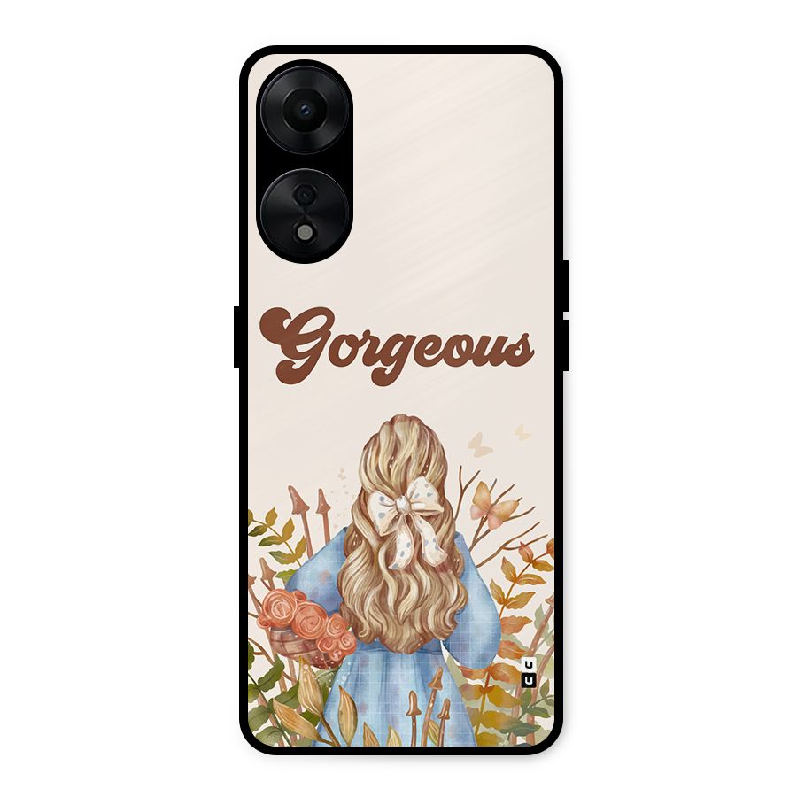 Gorgeous Girl Metal Back Case for Oppo A78 5G