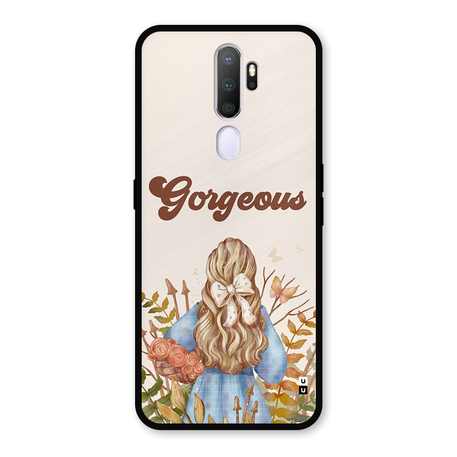 Gorgeous Girl Metal Back Case for Oppo A9 (2020)