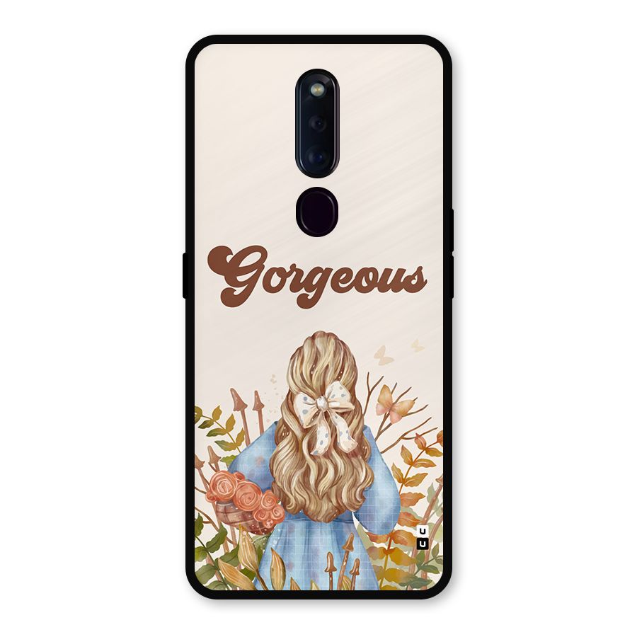 Gorgeous Girl Metal Back Case for Oppo F11 Pro