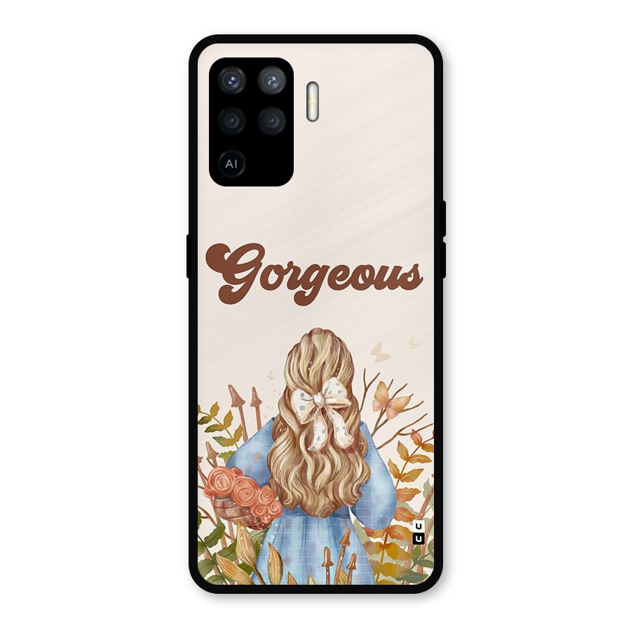 Gorgeous Girl Metal Back Case for Oppo F19 Pro