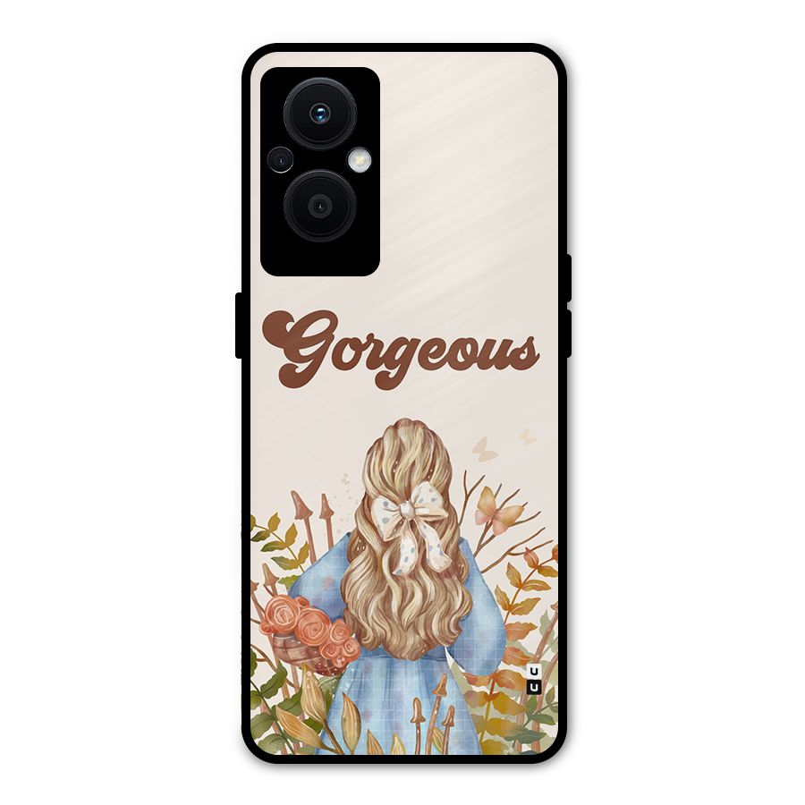 Gorgeous Girl Metal Back Case for Oppo F21 Pro 5G