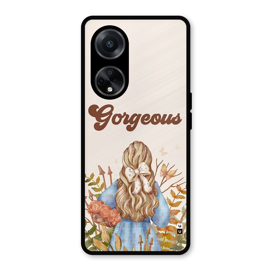 Gorgeous Girl Metal Back Case for Oppo F23