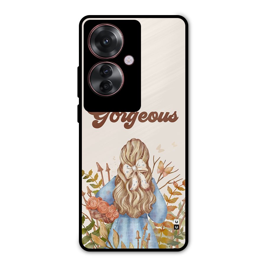 Gorgeous Girl Metal Back Case for Oppo F25 Pro