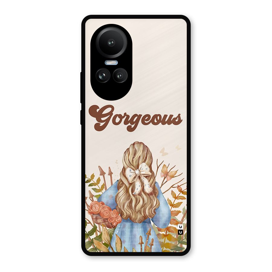 Gorgeous Girl Metal Back Case for Oppo Reno10 Pro