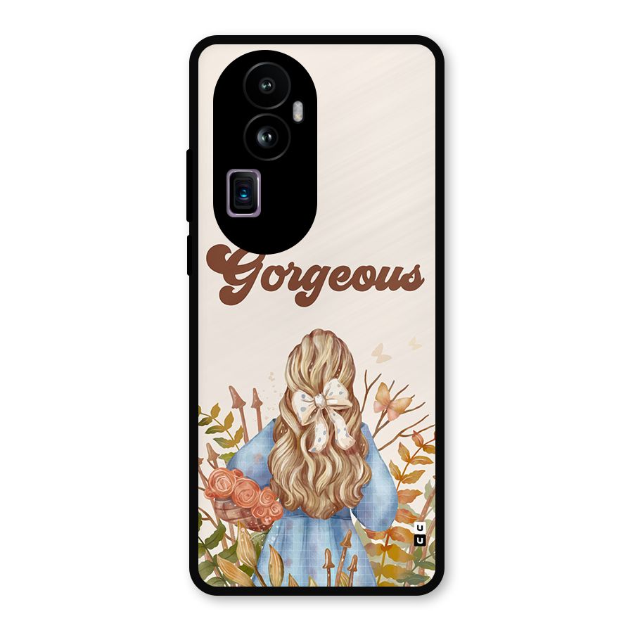 Gorgeous Girl Metal Back Case for Oppo Reno10 Pro Plus