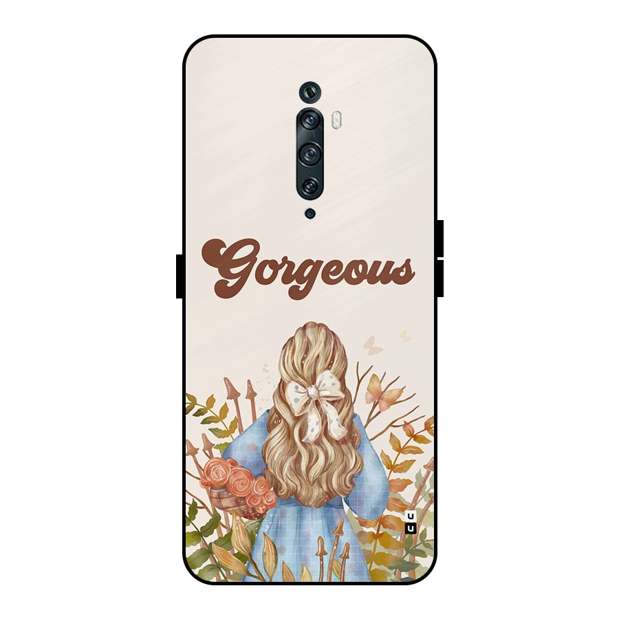 Gorgeous Girl Metal Back Case for Oppo Reno2 F
