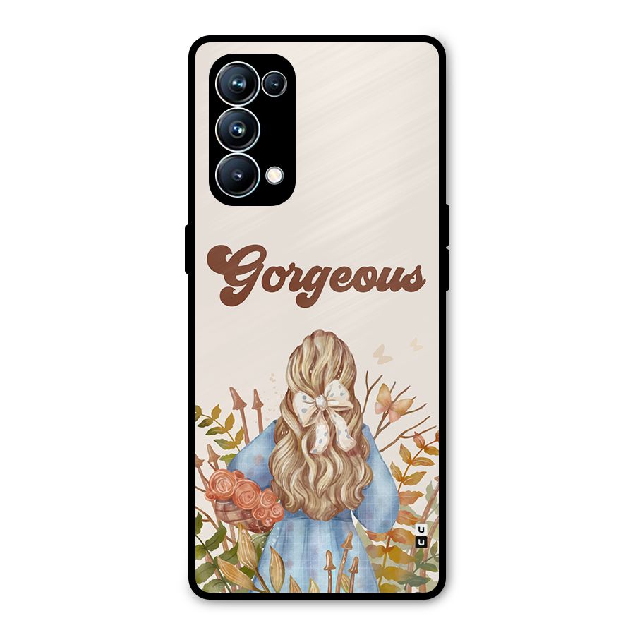 Gorgeous Girl Metal Back Case for Oppo Reno5 Pro 5G
