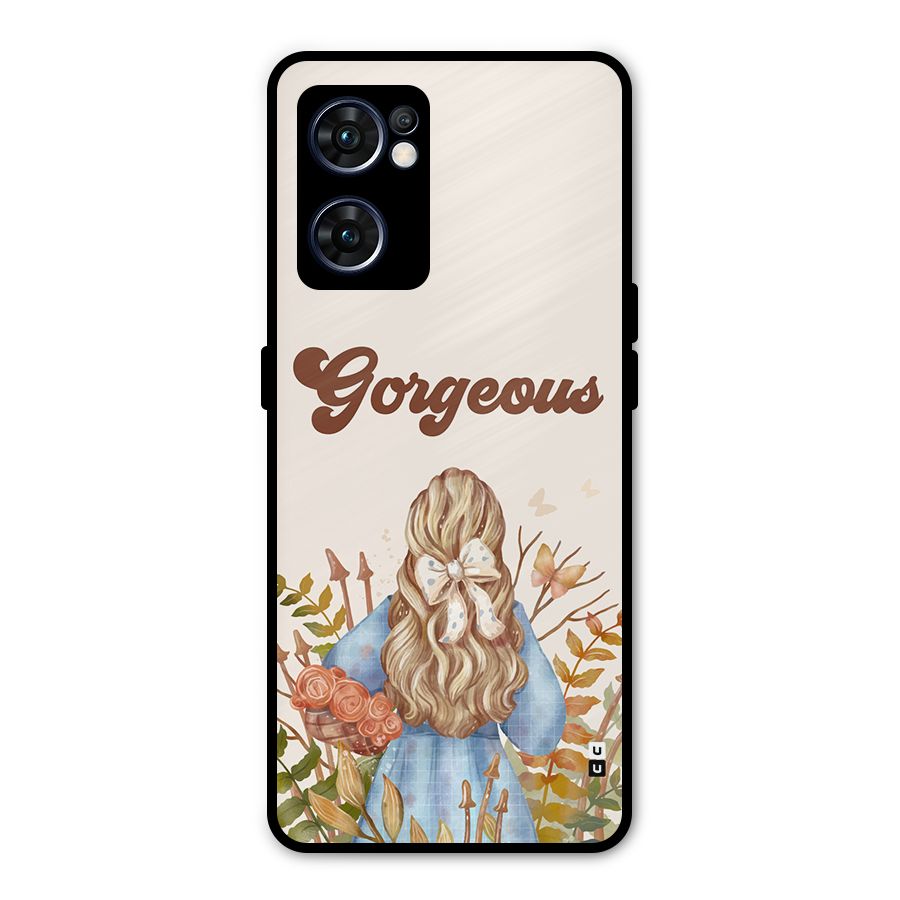 Gorgeous Girl Metal Back Case for Oppo Reno7 5G