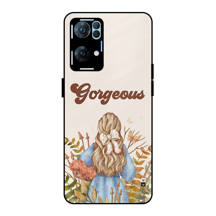Gorgeous Girl Metal Back Case for Oppo Reno7 Pro 5G