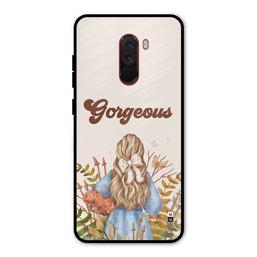 Gorgeous Girl Metal Back Case for Poco F1