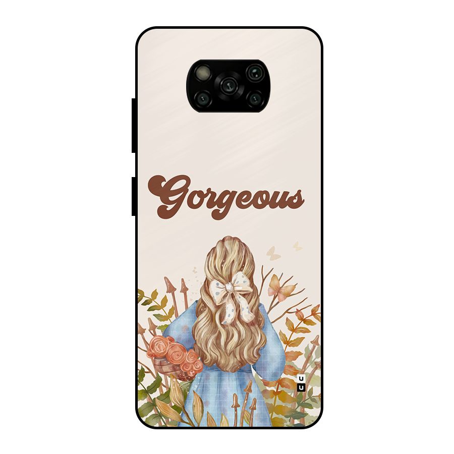 Gorgeous Girl Metal Back Case for Poco X3