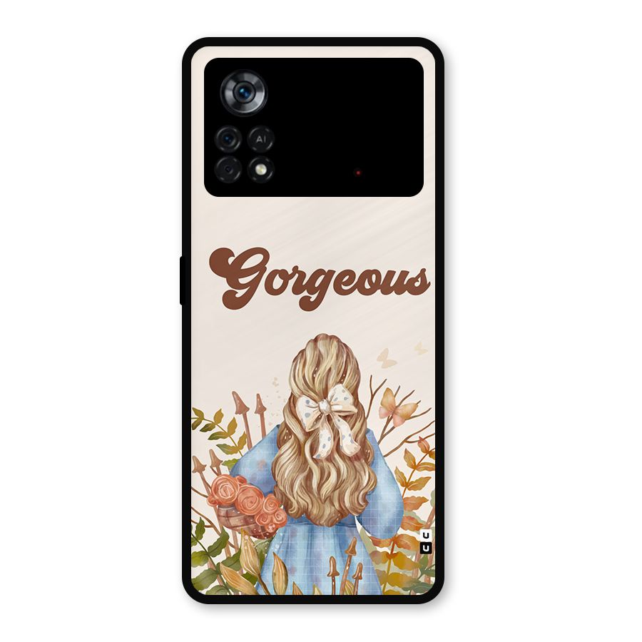 Gorgeous Girl Metal Back Case for Poco X4 Pro 5G