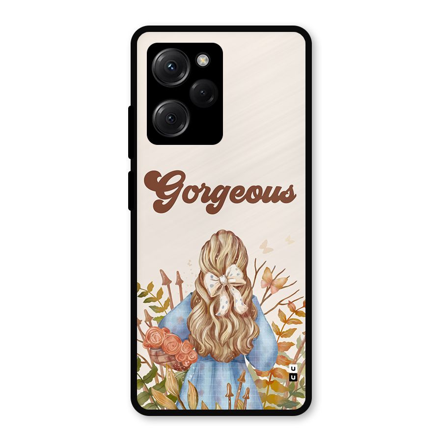 Gorgeous Girl Metal Back Case for Poco X5 Pro
