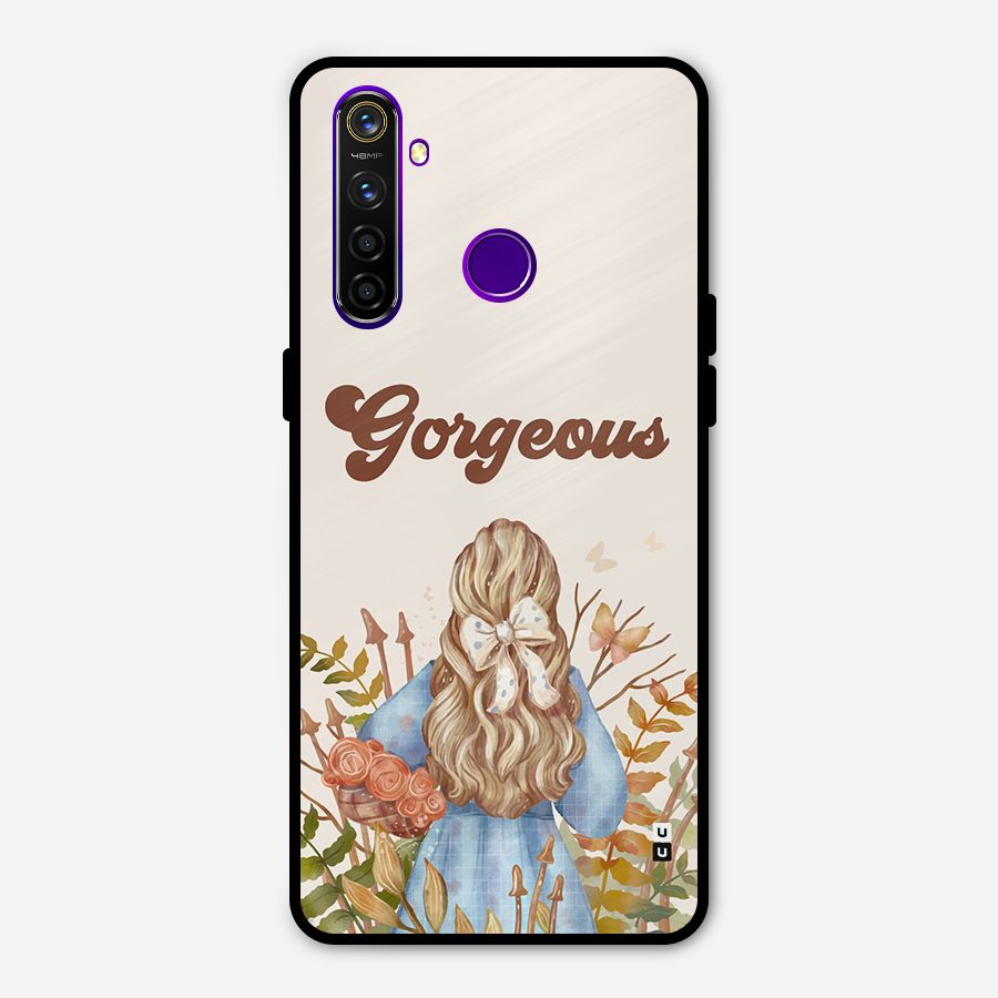 Gorgeous Girl Metal Back Case for Realme 5 Pro