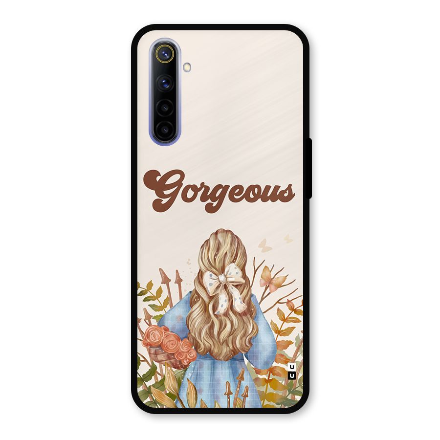 Gorgeous Girl Metal Back Case for Realme 6