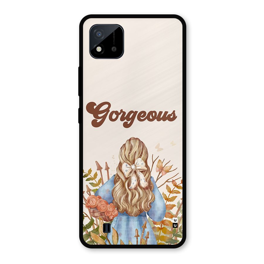 Gorgeous Girl Metal Back Case for Realme C11 2021