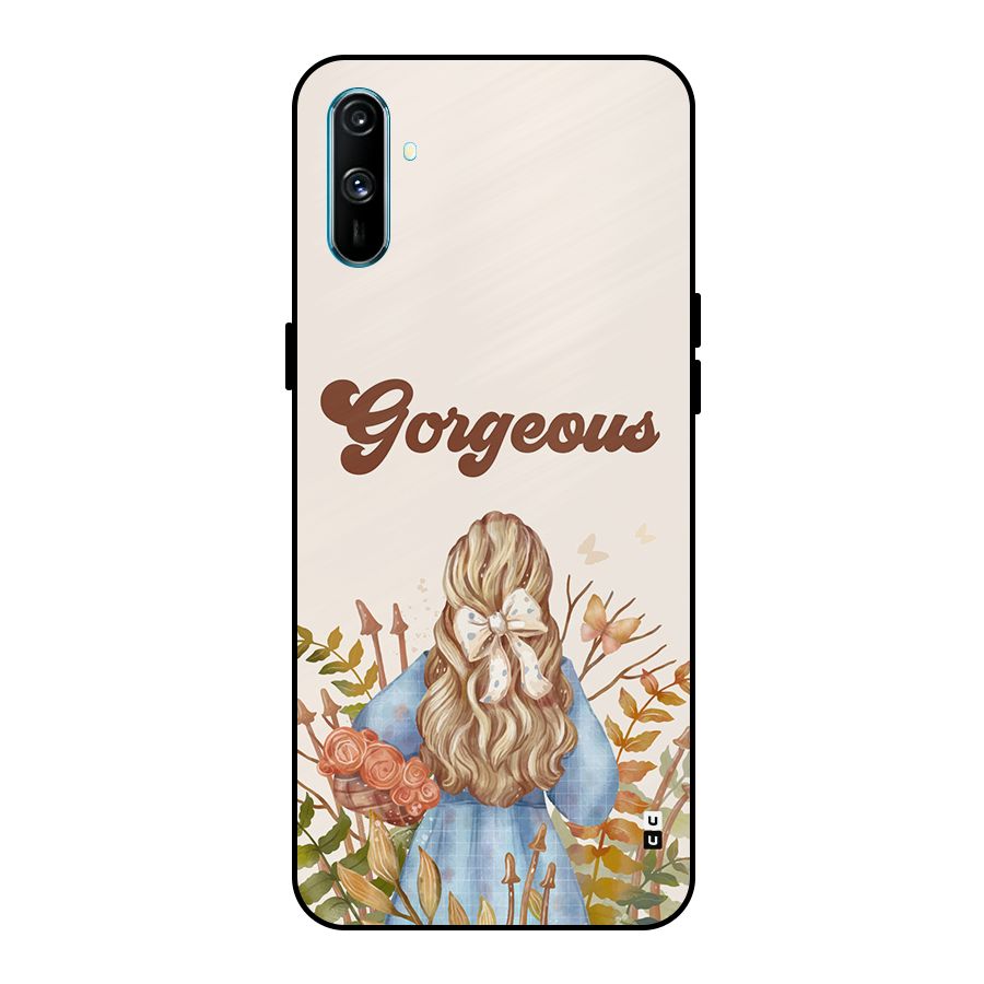 Gorgeous Girl Metal Back Case for Realme C3