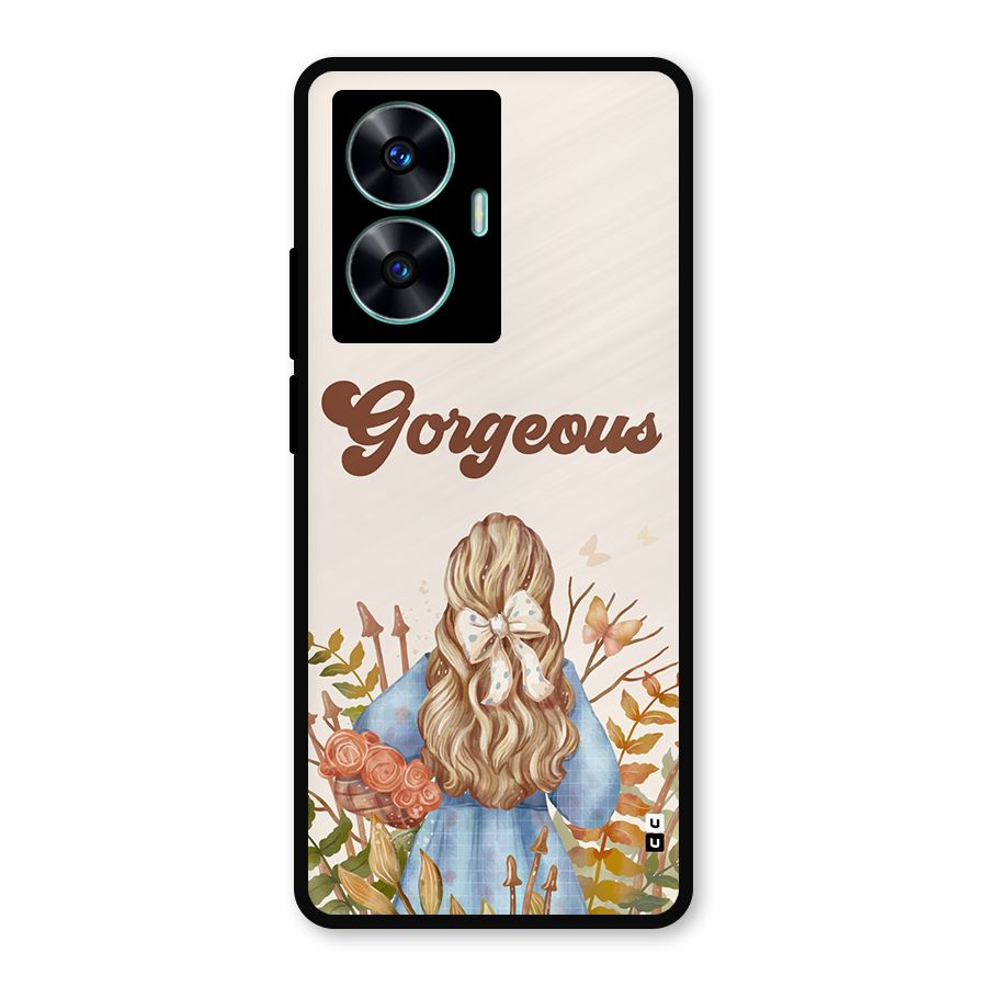 Gorgeous Girl Metal Back Case for Realme Narzo N55