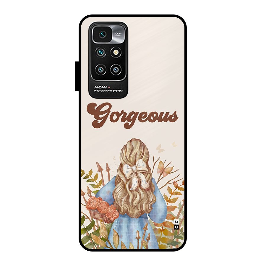 Gorgeous Girl Metal Back Case for Redmi 10 Prime