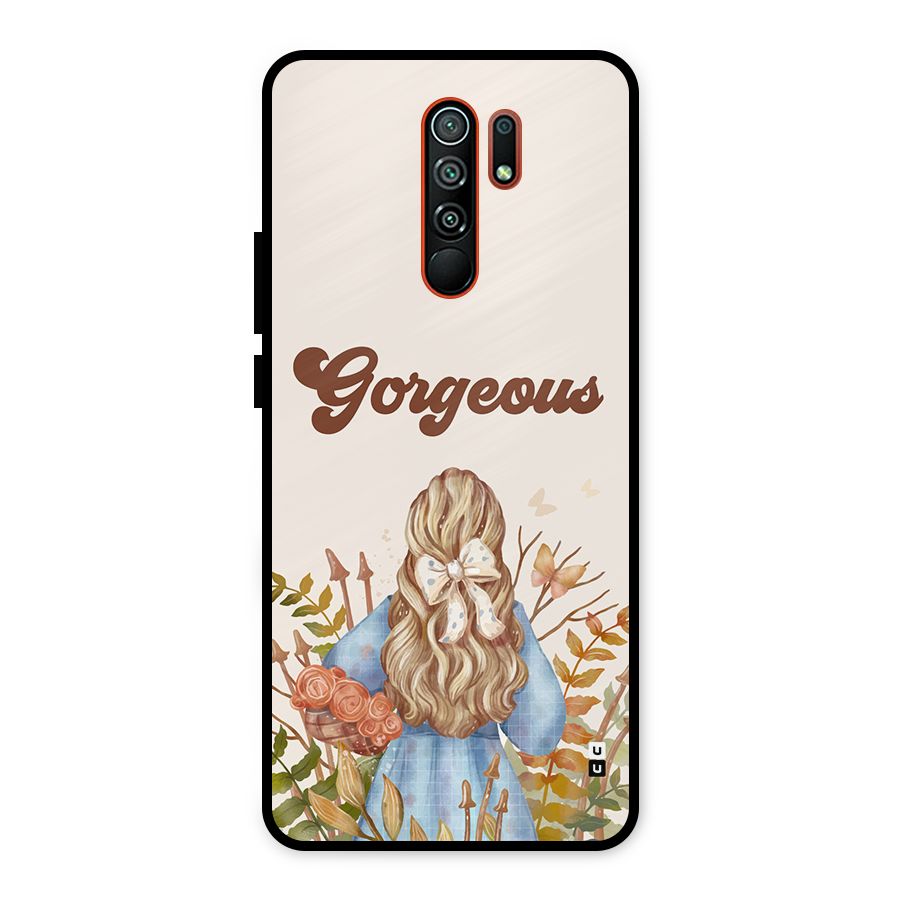 Gorgeous Girl Metal Back Case for Redmi 9 Prime