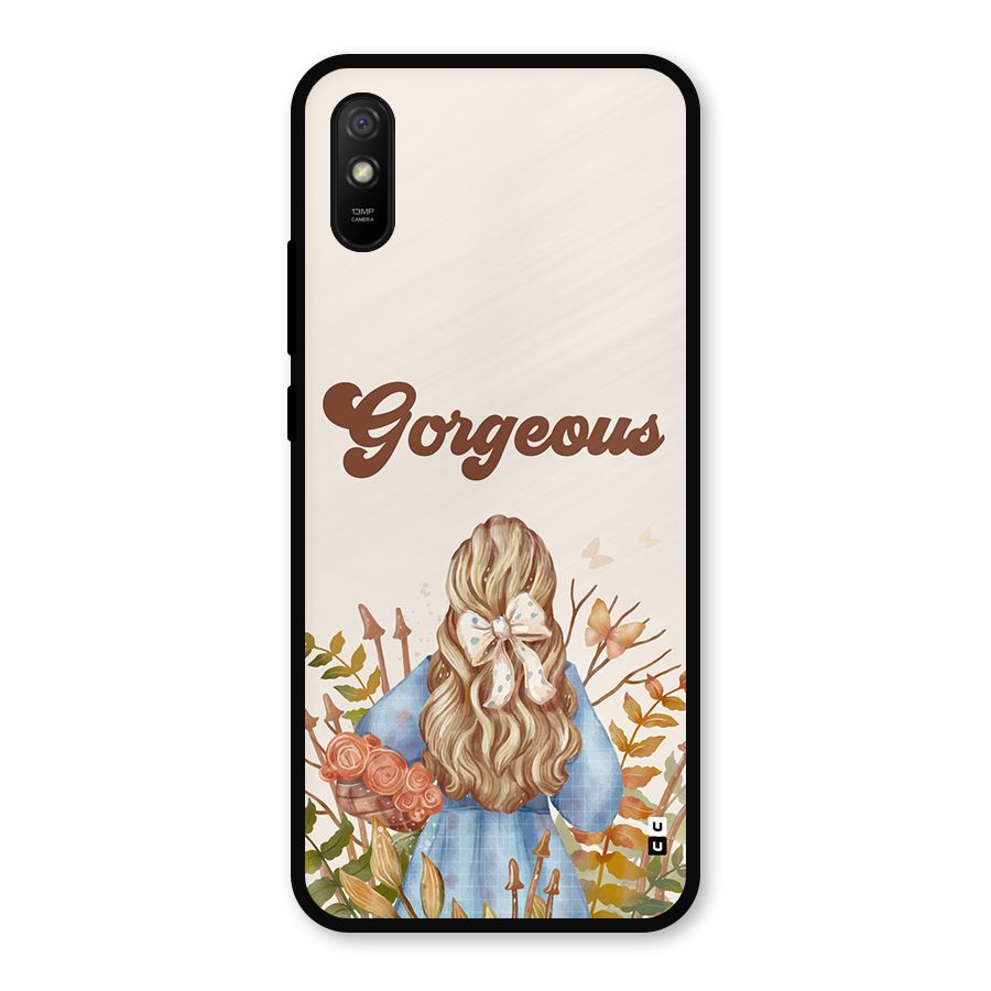 Gorgeous Girl Metal Back Case for Redmi 9a
