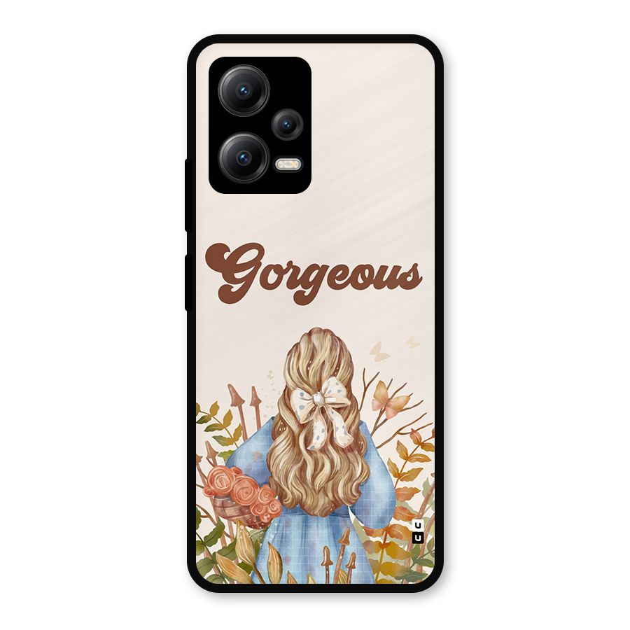Gorgeous Girl Metal Back Case for Redmi Note 12 5G