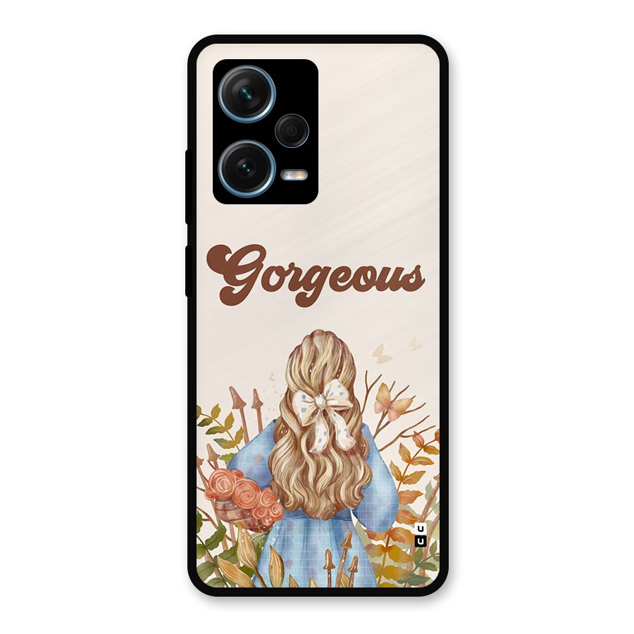 Gorgeous Girl Metal Back Case for Redmi Note 12 Pro Plus 5G