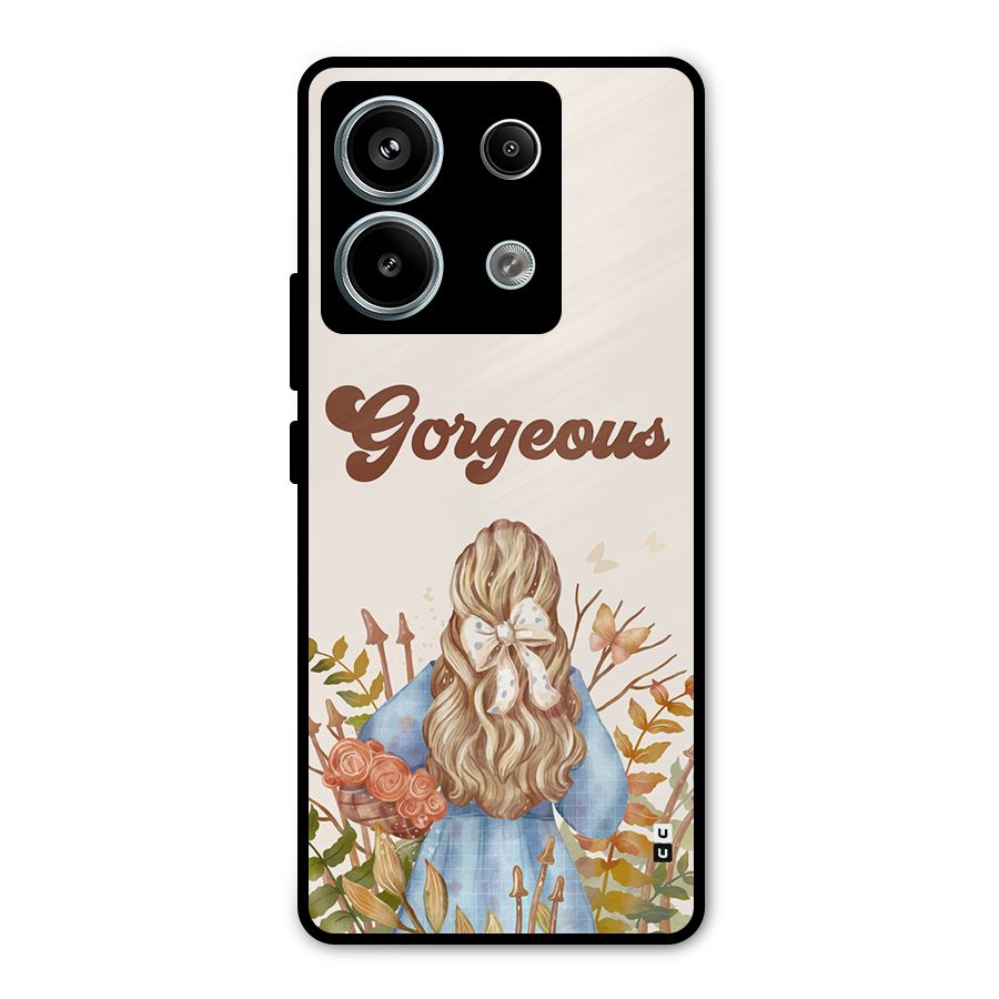 Gorgeous Girl Metal Back Case for Redmi Note 13 Pro 5G