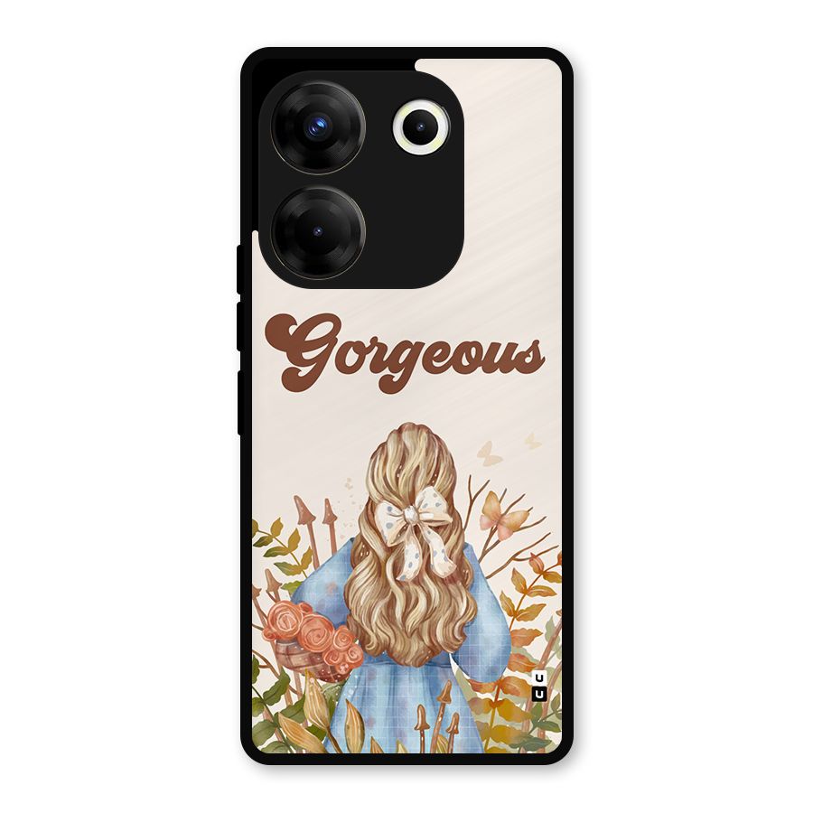 Gorgeous Girl Metal Back Case for Tecno Camon 20 Pro