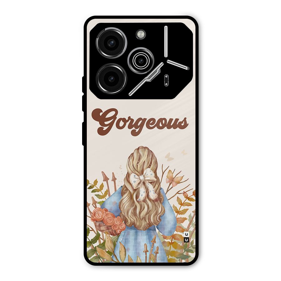 Gorgeous Girl Metal Back Case for Tecno Pova 6 Pro