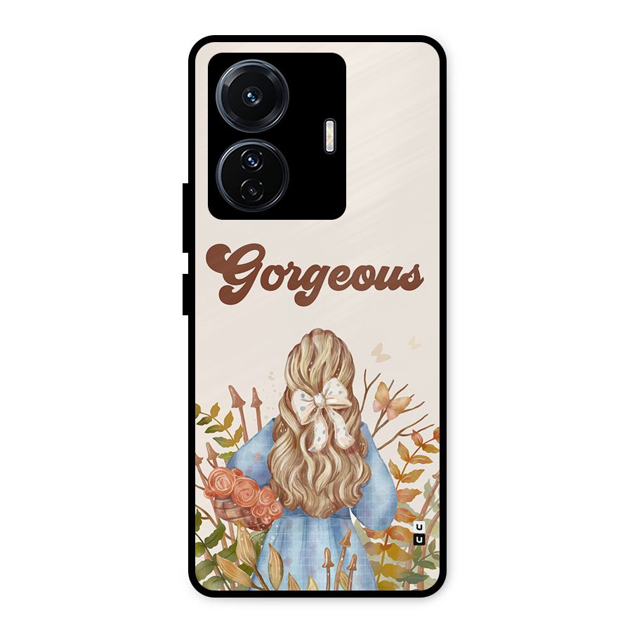 Gorgeous Girl Metal Back Case for Vivo T1 Pro