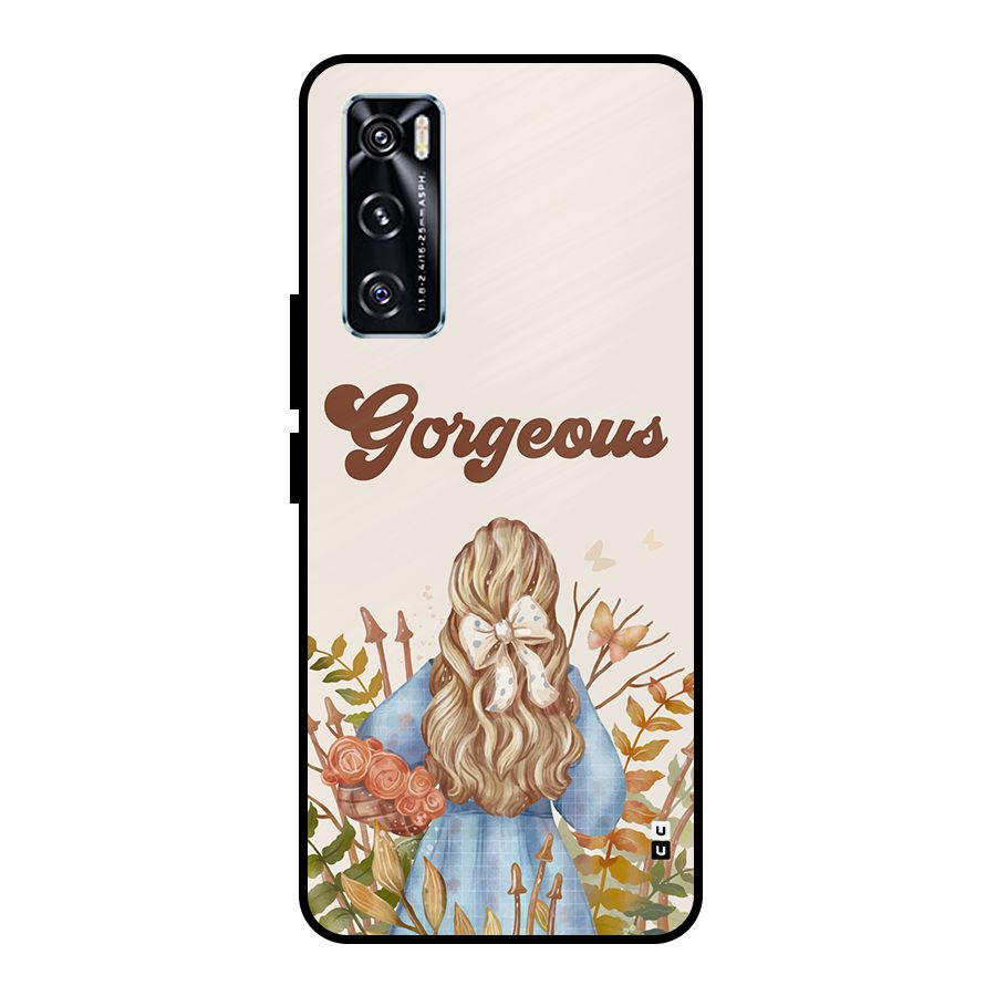 Gorgeous Girl Metal Back Case for Vivo V20 SE
