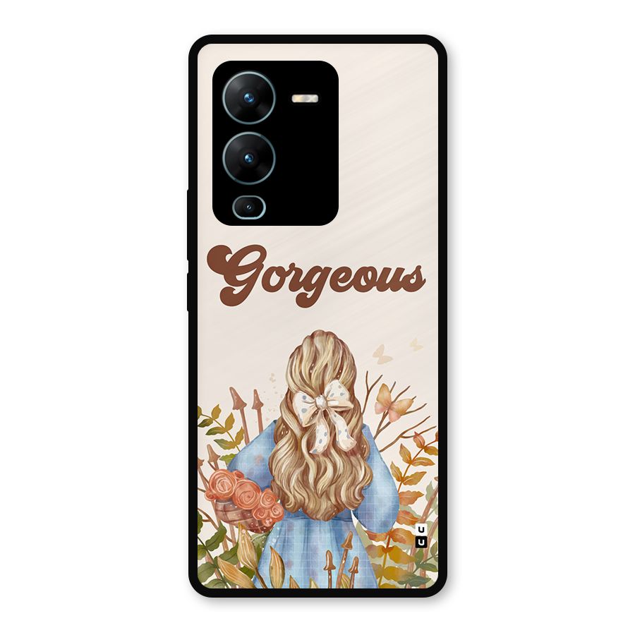 Gorgeous Girl Metal Back Case for Vivo V25 Pro