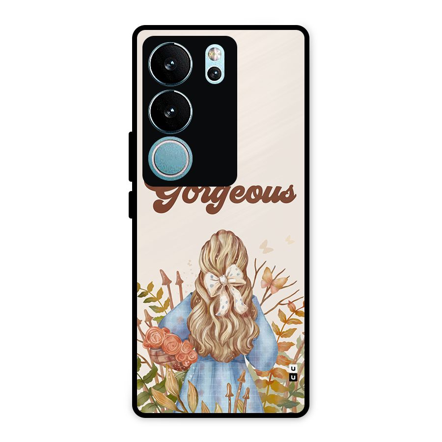 Gorgeous Girl Metal Back Case for Vivo V29 Pro