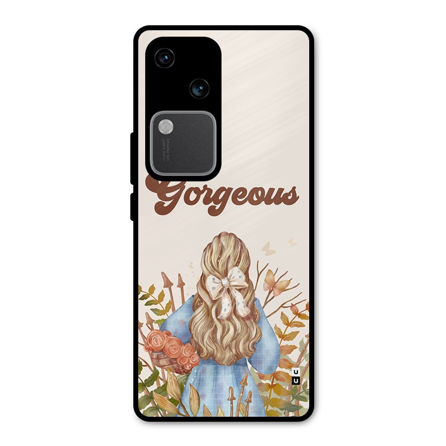 Gorgeous Girl Metal Back Case for Vivo V30 Pro
