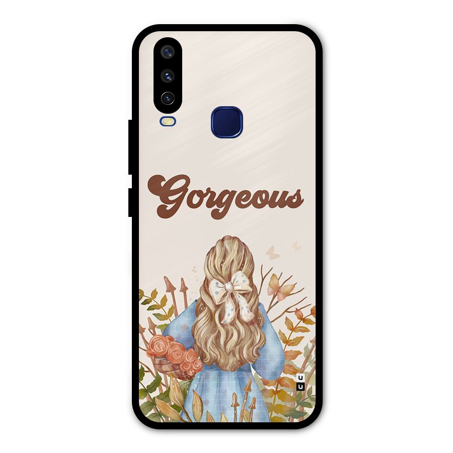 Gorgeous Girl Metal Back Case for Vivo Y12