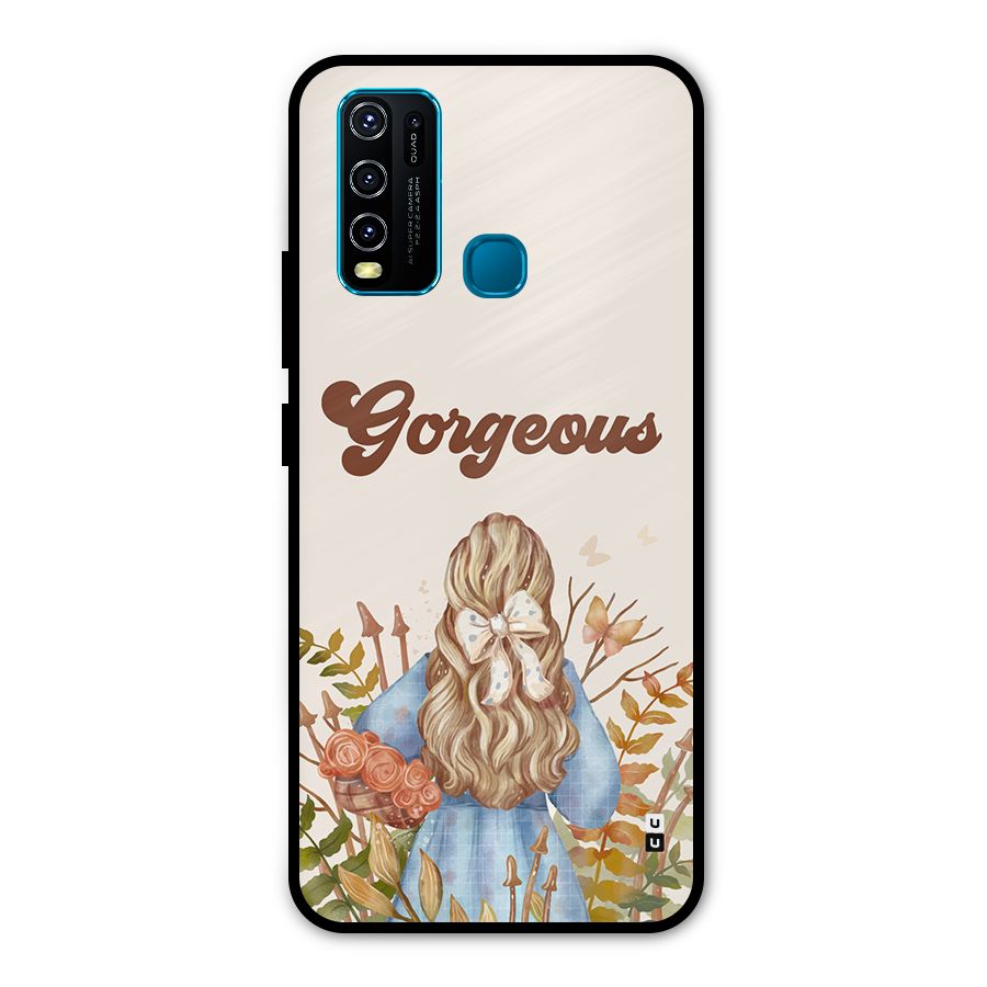 Gorgeous Girl Metal Back Case for Vivo Y30